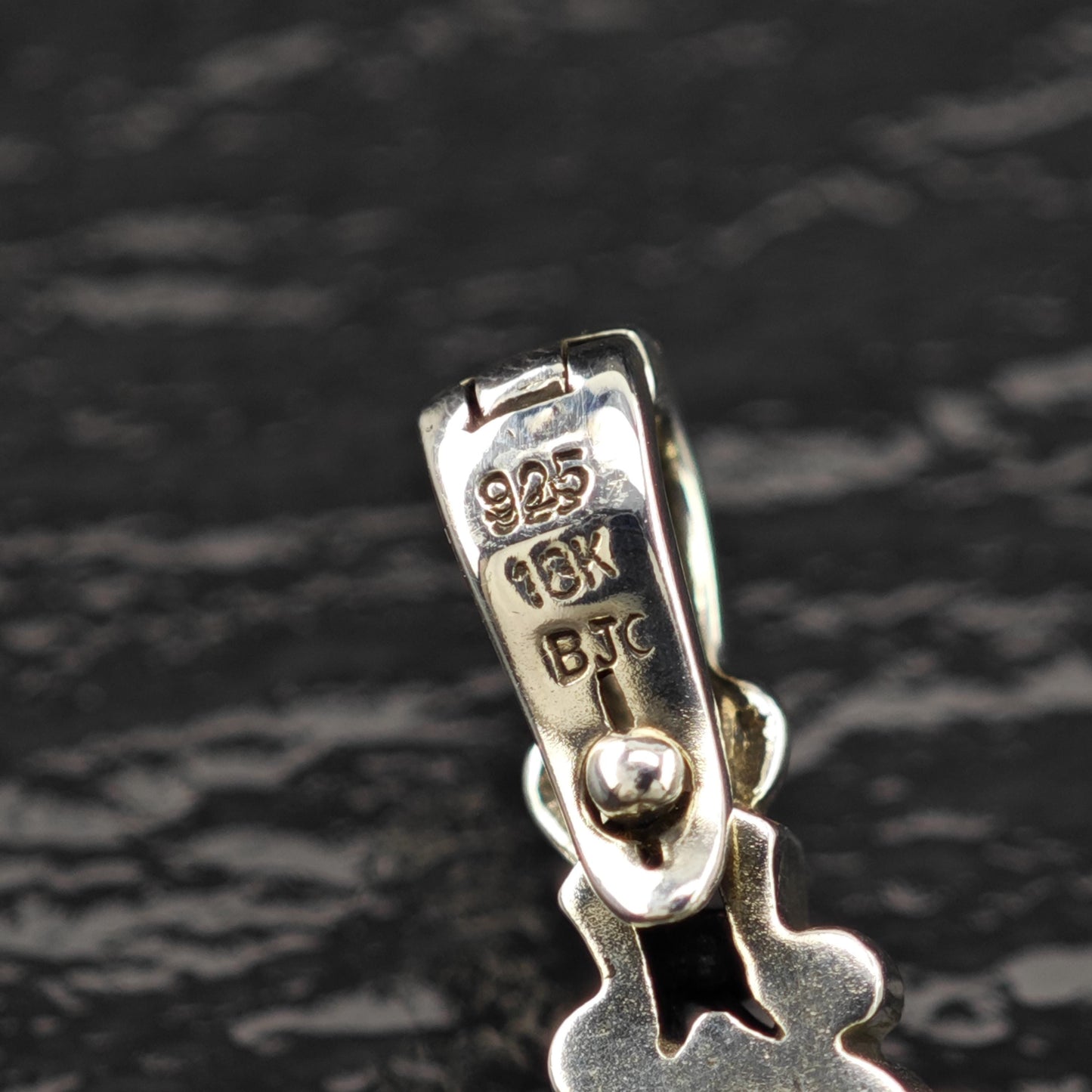 18K Gold Accent Amethyst Key Pendant Samuel Benham Sterling Silver