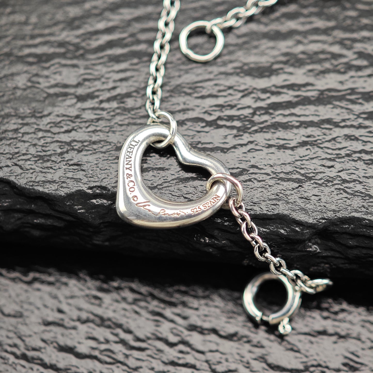 Tiffany Open Heart Bracelet Link Sterling Silver Elsa Peretti