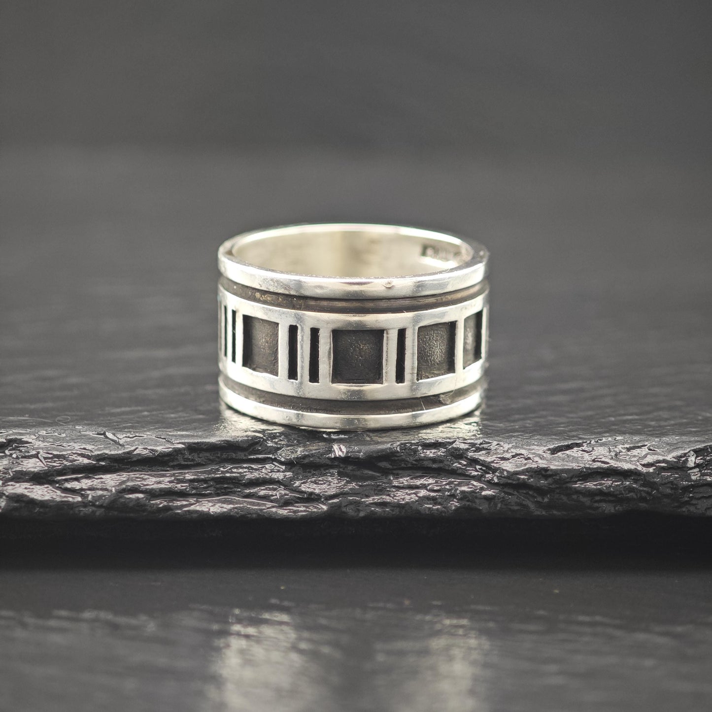 Tiffany Wide Atlas Band 1995 Sterling Silver