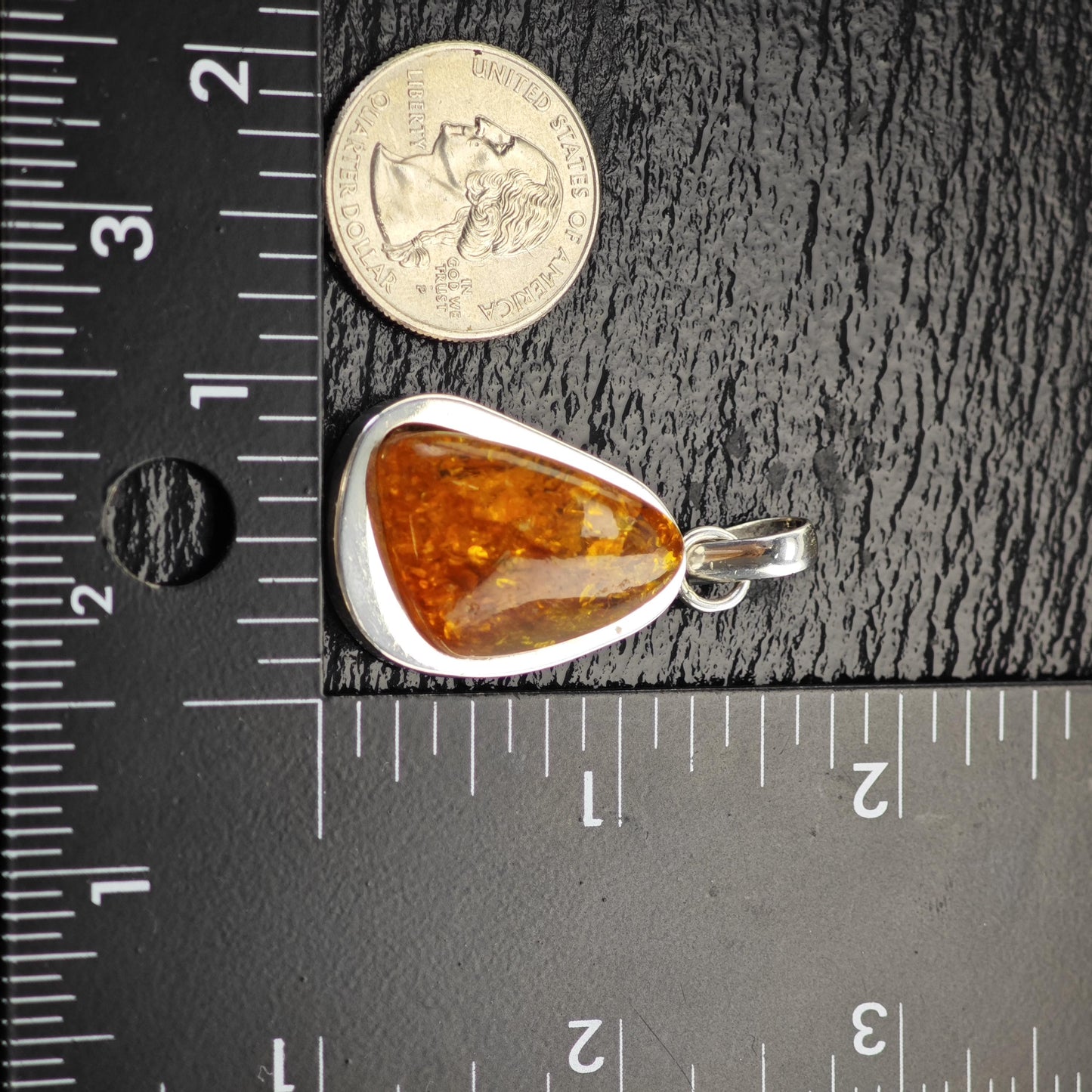 Baltic Amber Abstract Pendant Sterling Silver P3035