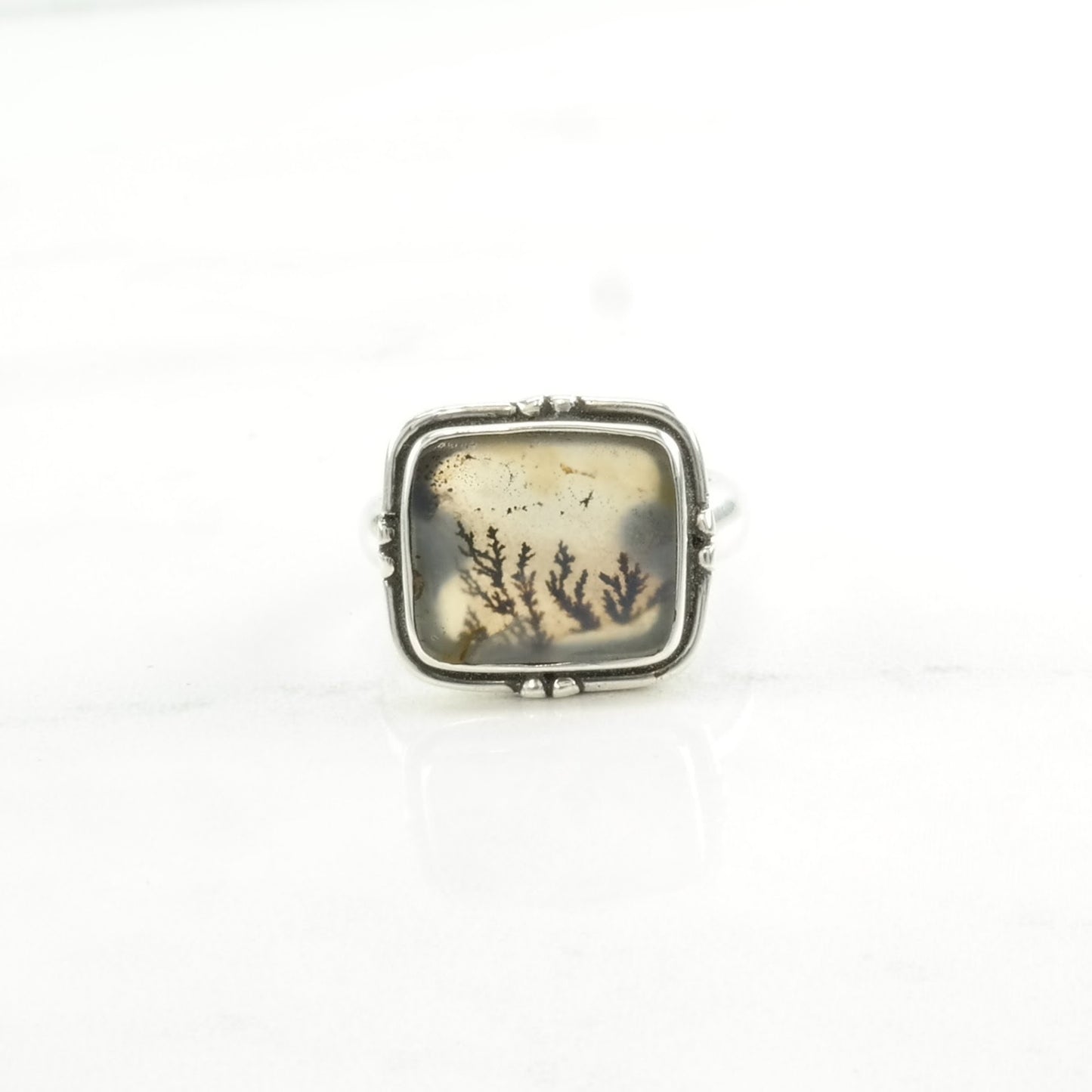 Sterling Silver Ring Dendritic Agate Size 6 1/4