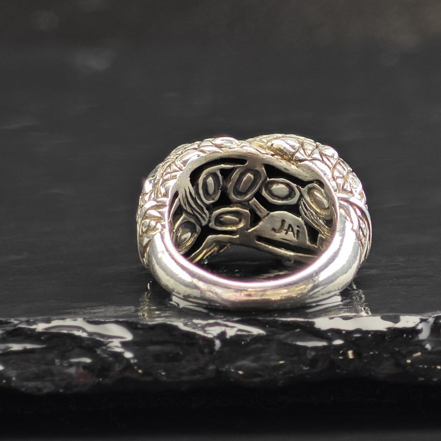 Vintage Jai Wrap Design Sterling Silver Ring Sz 5 R6551