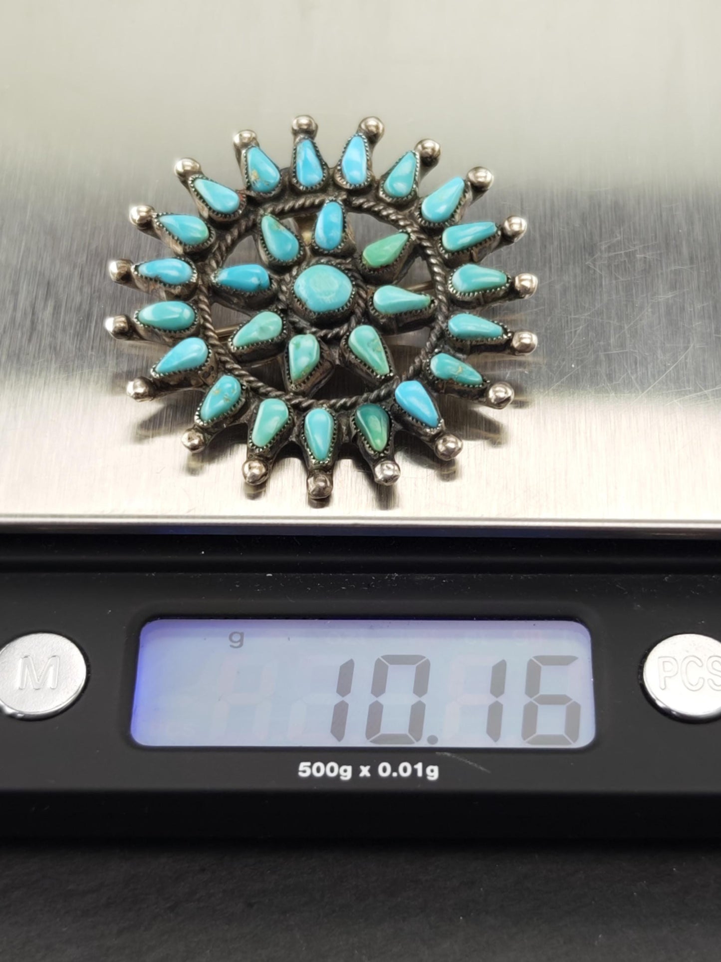 Choice of Native American, Zuni Cluster Brooch/Pendant Sterling Silver