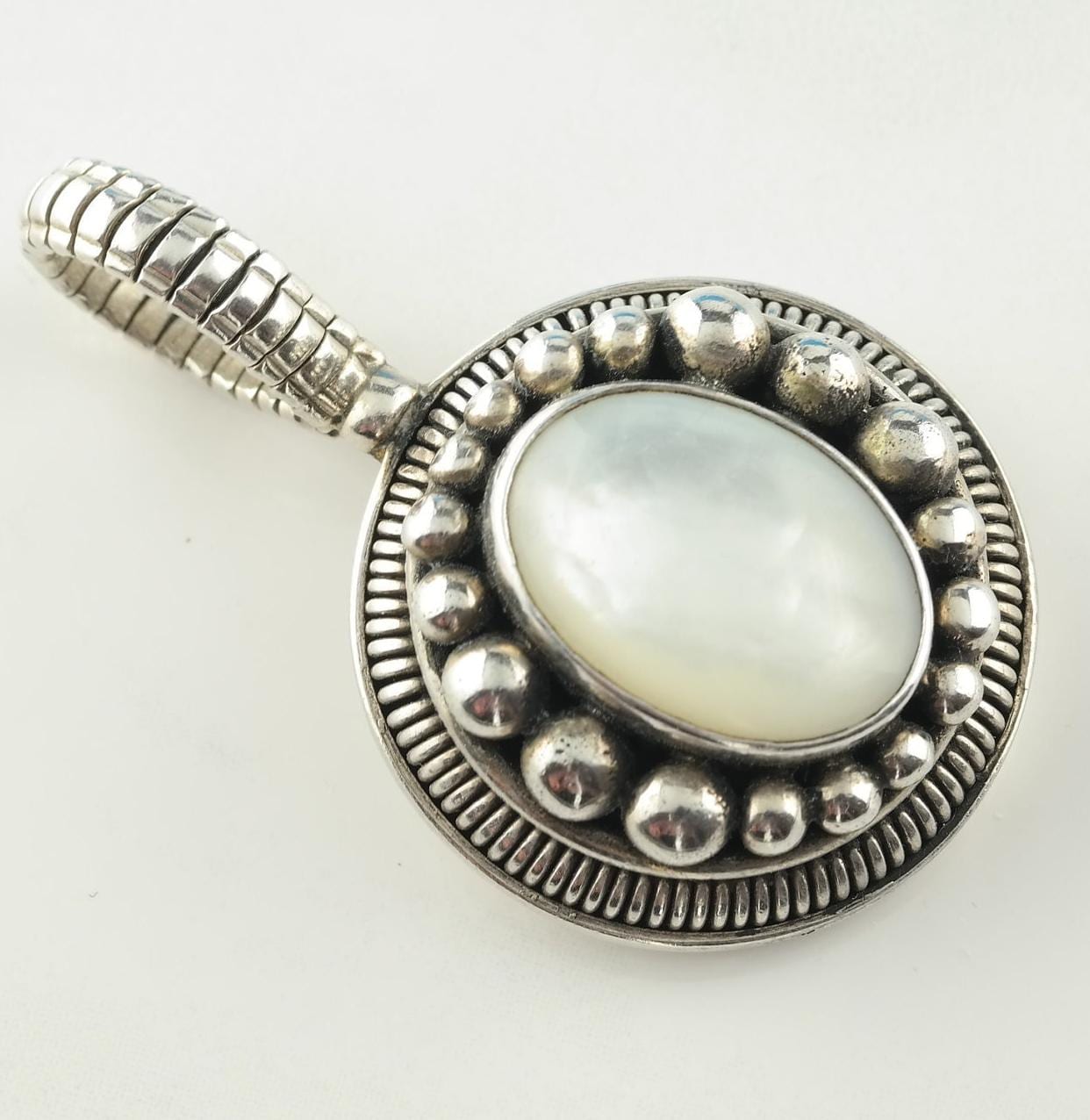 Mother of Pearl Bali Sterling Silver Pendant