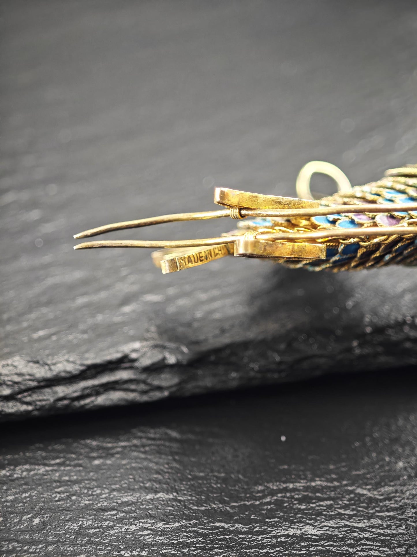 Articulated Enamel Chinese Export Koi Fish, Gold Gilded Sterling Silver P2746