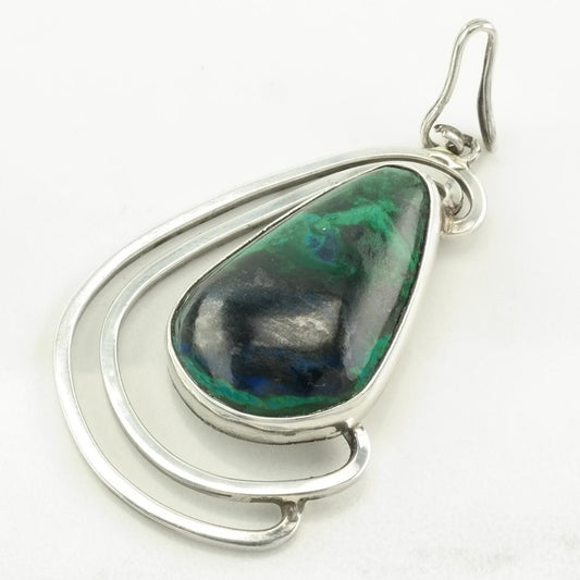 Vintage Chrysocolla Sterling Silver Pendant