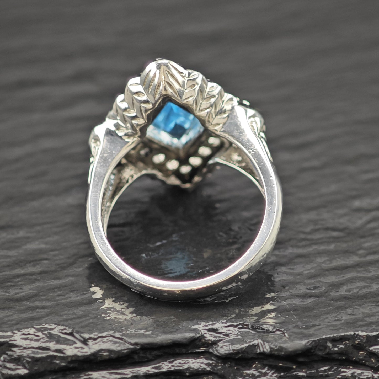 Topaz Statement Ring Sterling Silver Sz 6 1/4 R6096