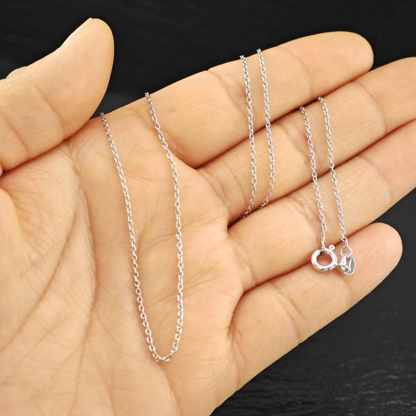 Sterling Silver Minimalist 1mm Cable Chain Necklace 20" N2648
