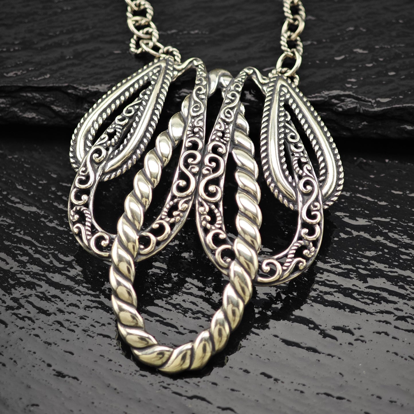 Vintage Carolyn Pollack Lasting Connections Necklace Sterling Silver Adjustable 19 1/2" N2660