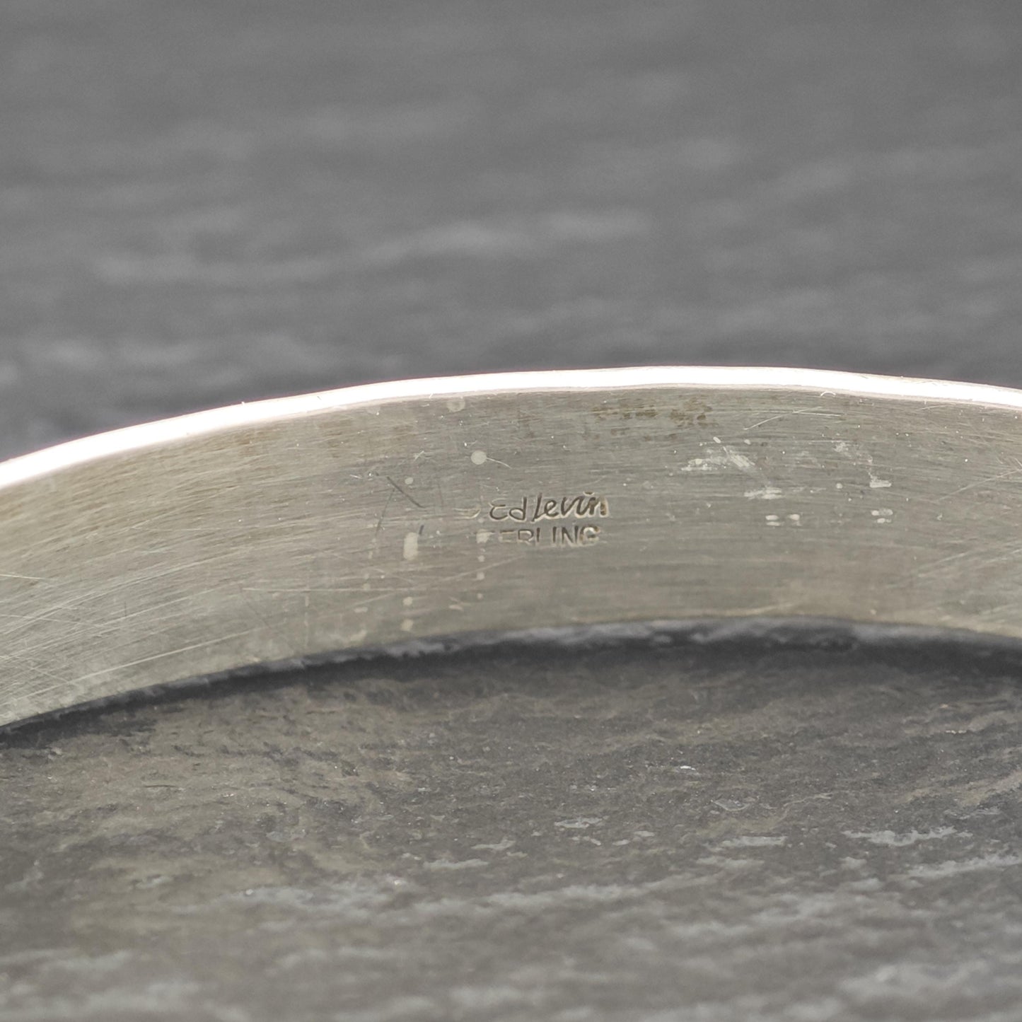 Ed Levin Modernist Bangle Bracelet Sterling Silver Adjustable