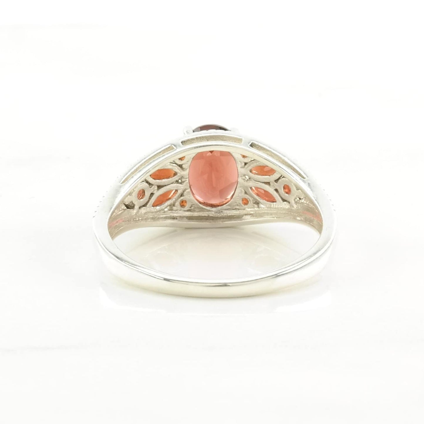 Sterling Silver Ring, Garnet Red Size 10