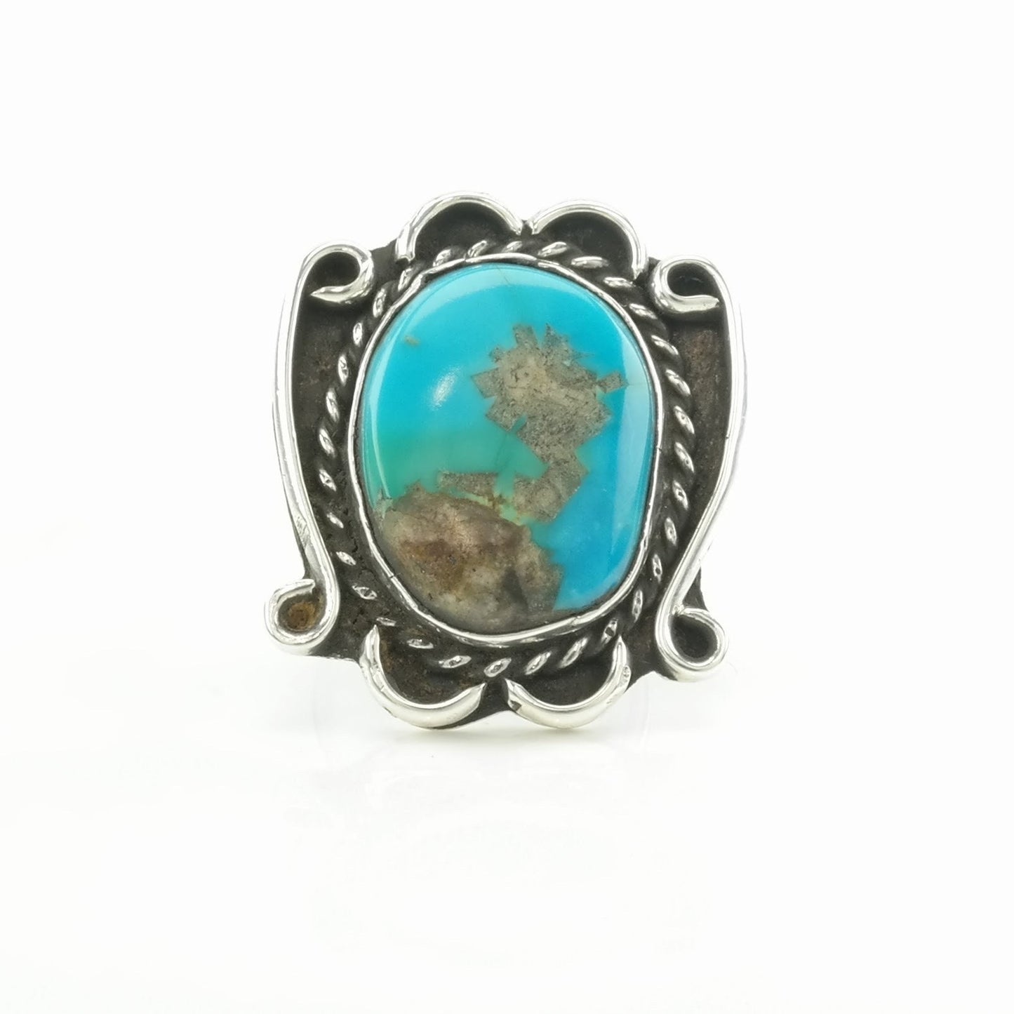 Sterling Silver Ring Turquoise Blue Size 6 1/4