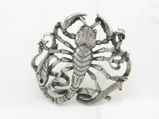 Cini Sterling Silver Zodiac Sign Scorpio Brooch