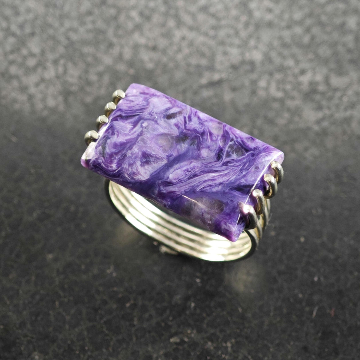 Charoite Sterling Silver Ring Sz 10 1/2 R6849