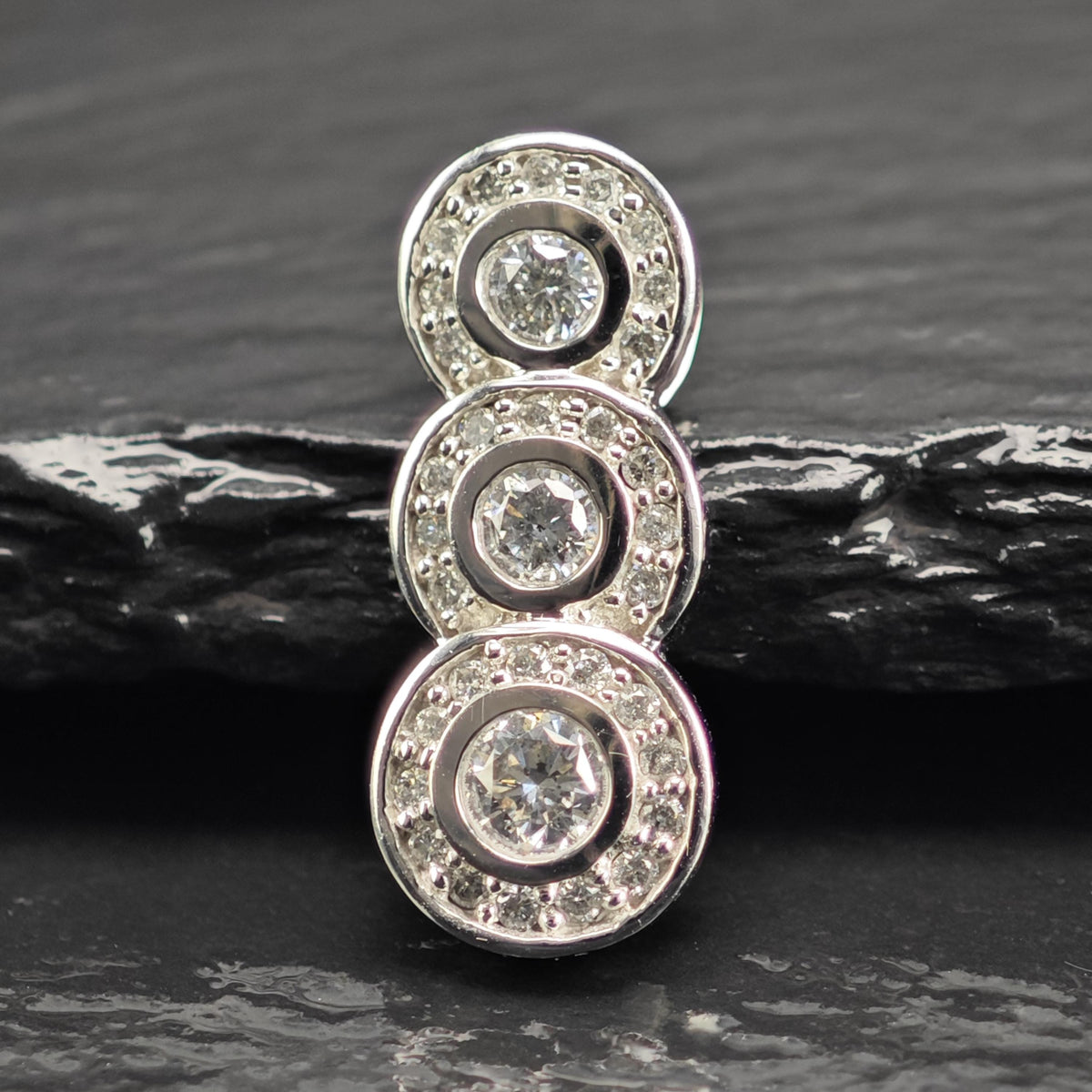 2/3 cttw Diamond Cluster, 14K White Gold Pendant P3108