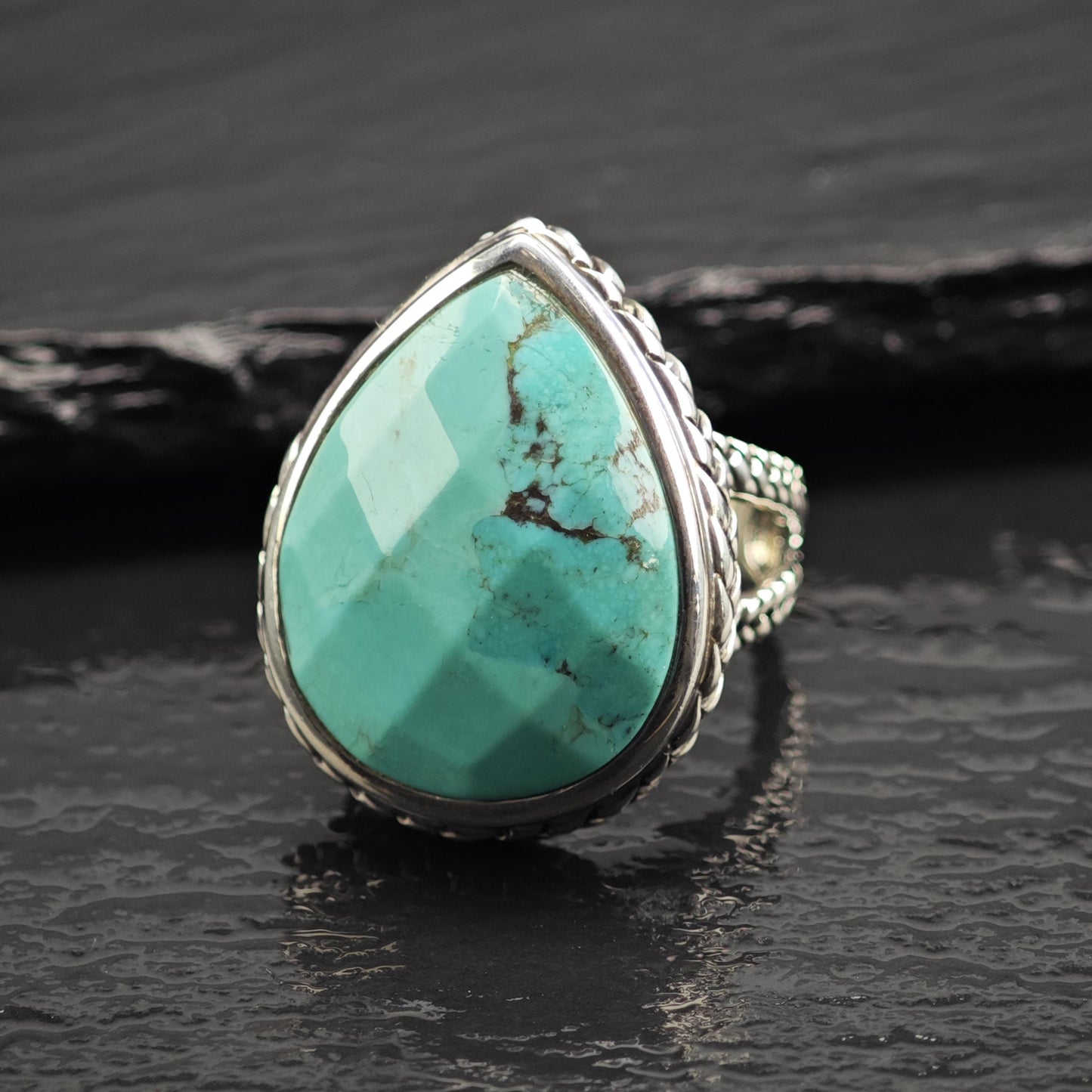 Barse Reconstituted Turquoise Sterling Silver Ring Sz 7 R6696