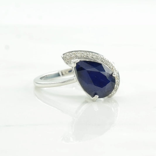 Sterling Silver Ring Sapphire, Spinel Size 7 3/4