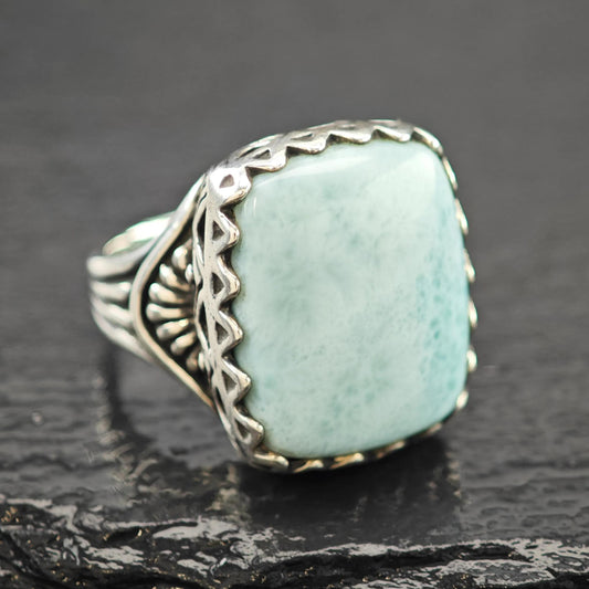Carolyn Pollack Larimar Ring Sterling Silver Sz 7