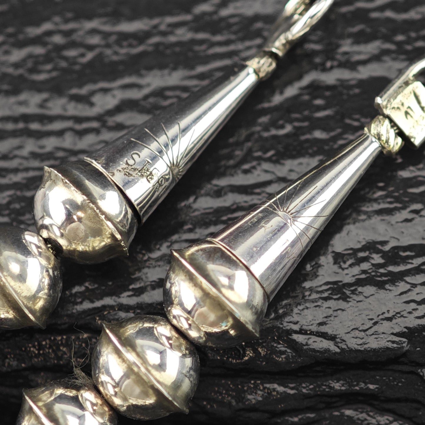 Vintage Native American Sterling Silver Blue Turquoise Squash Blossom Necklace