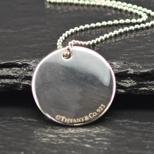 Vintage Tiffany & Co. Sterling Silver Round Pendant 19mm Necklace