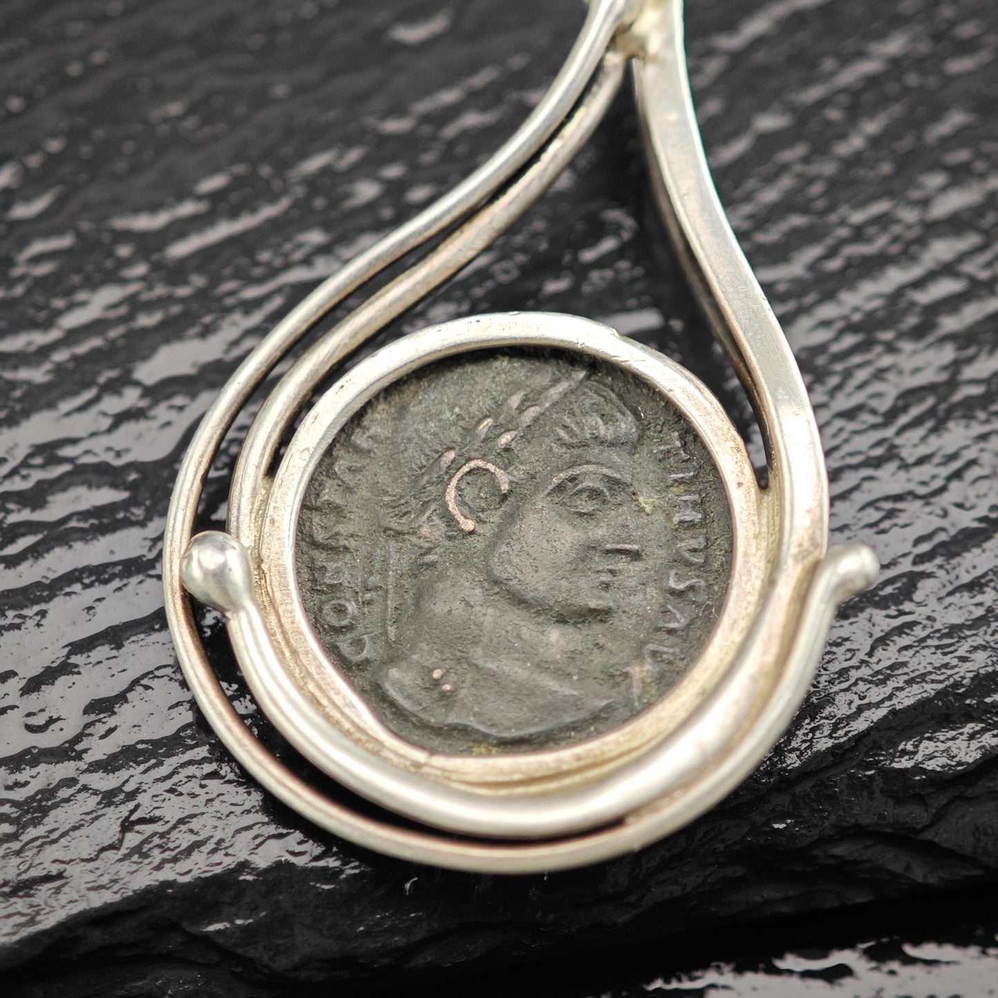 Replica Ancient Roman Coin Pendant Sterling Silver