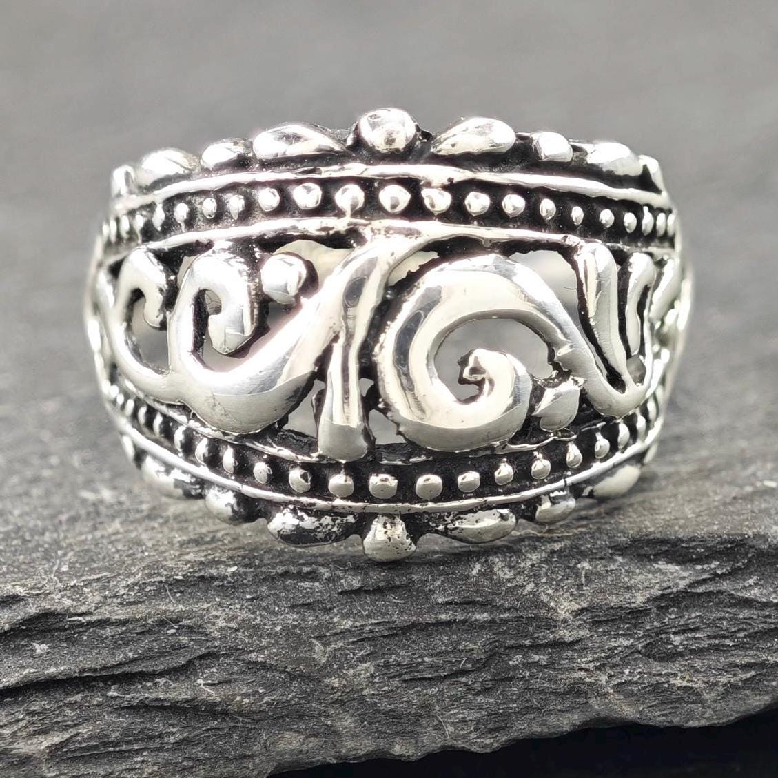 Vintage Filigree Ring Sterling Silver