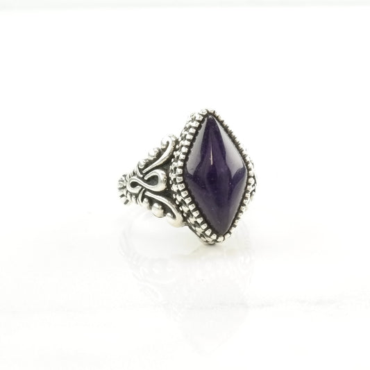 Carolyn Pollack Silver Ring Charoite Scroll Sterling Purple Size 8 1/4