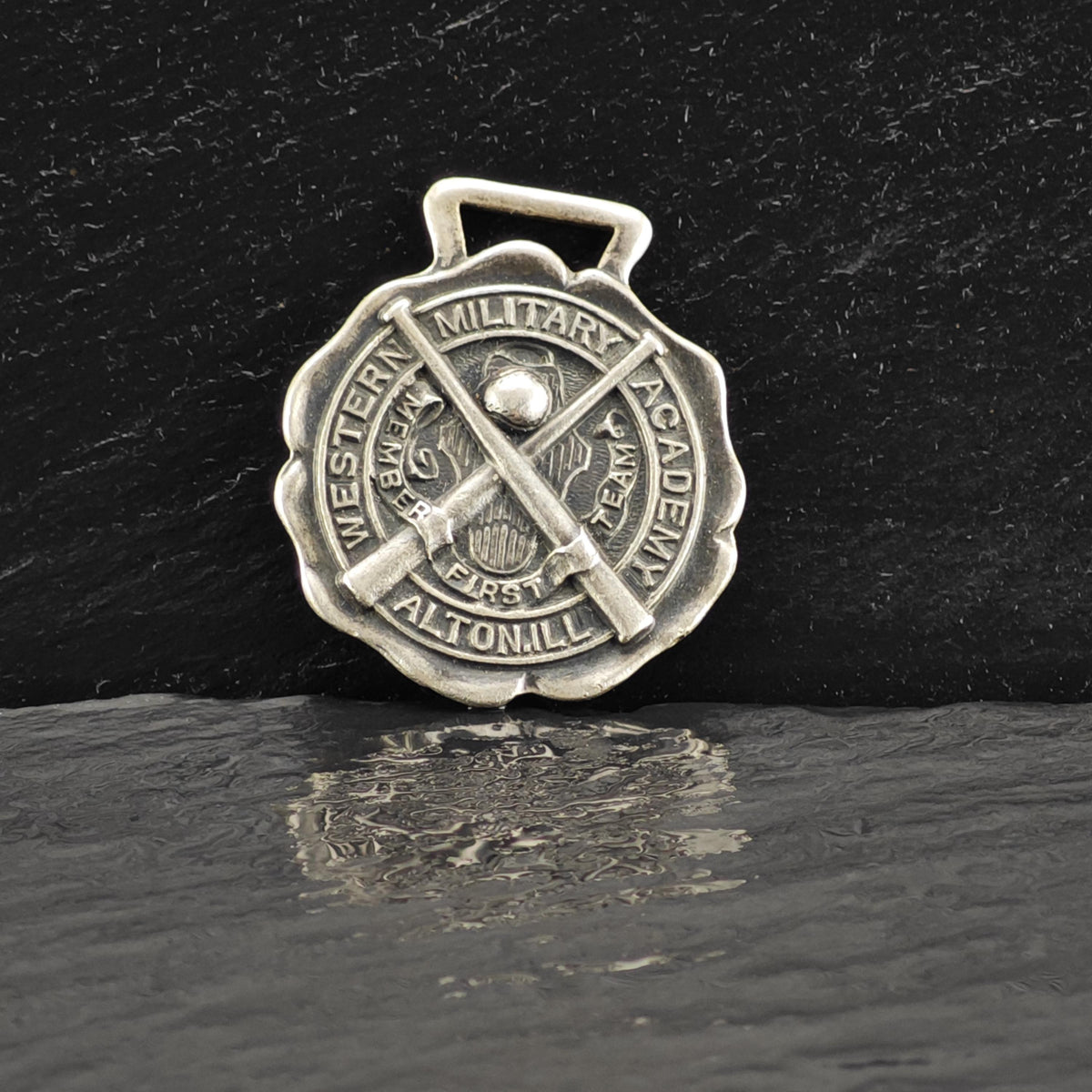 Western Military Academy Alton Illinois Metal Sterling Silver Pendant Fob MISC0408
