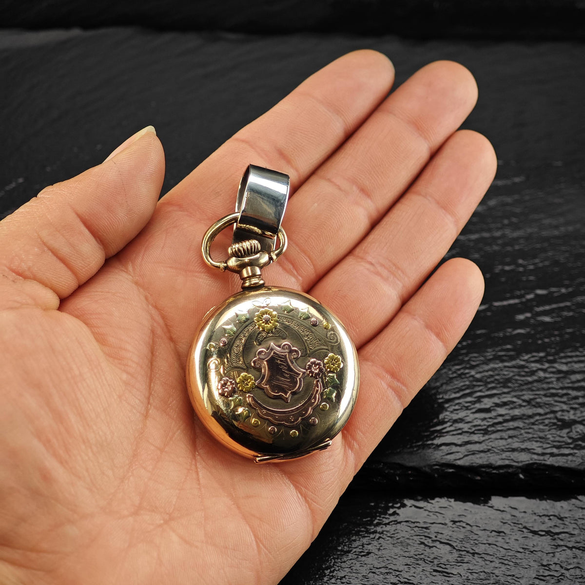 AS IS Antique Art Nouveau Swallow Pocket Watch Case MISC0439