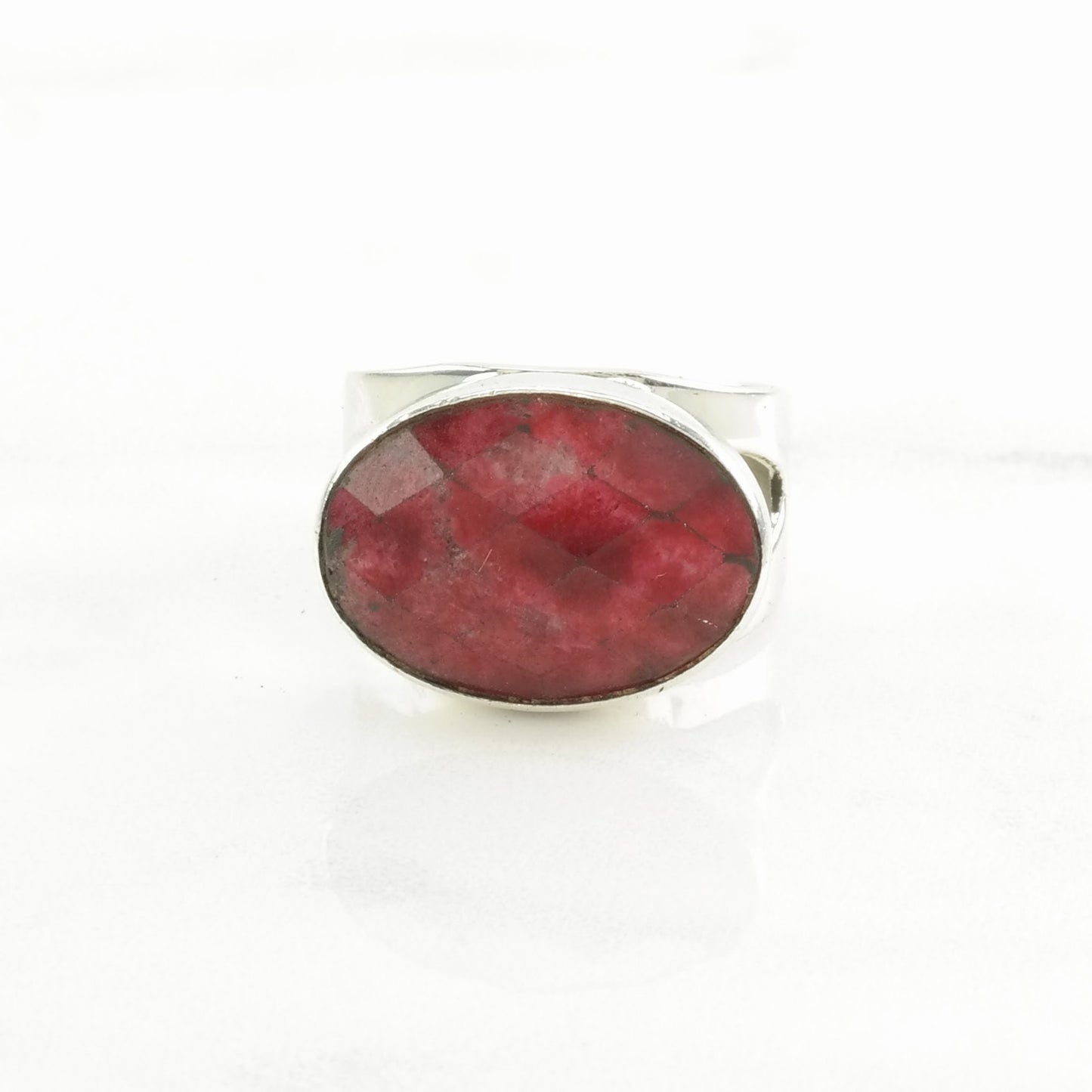 DTR Silver Ring Rhodonite Sterling Pink, Red Size 7