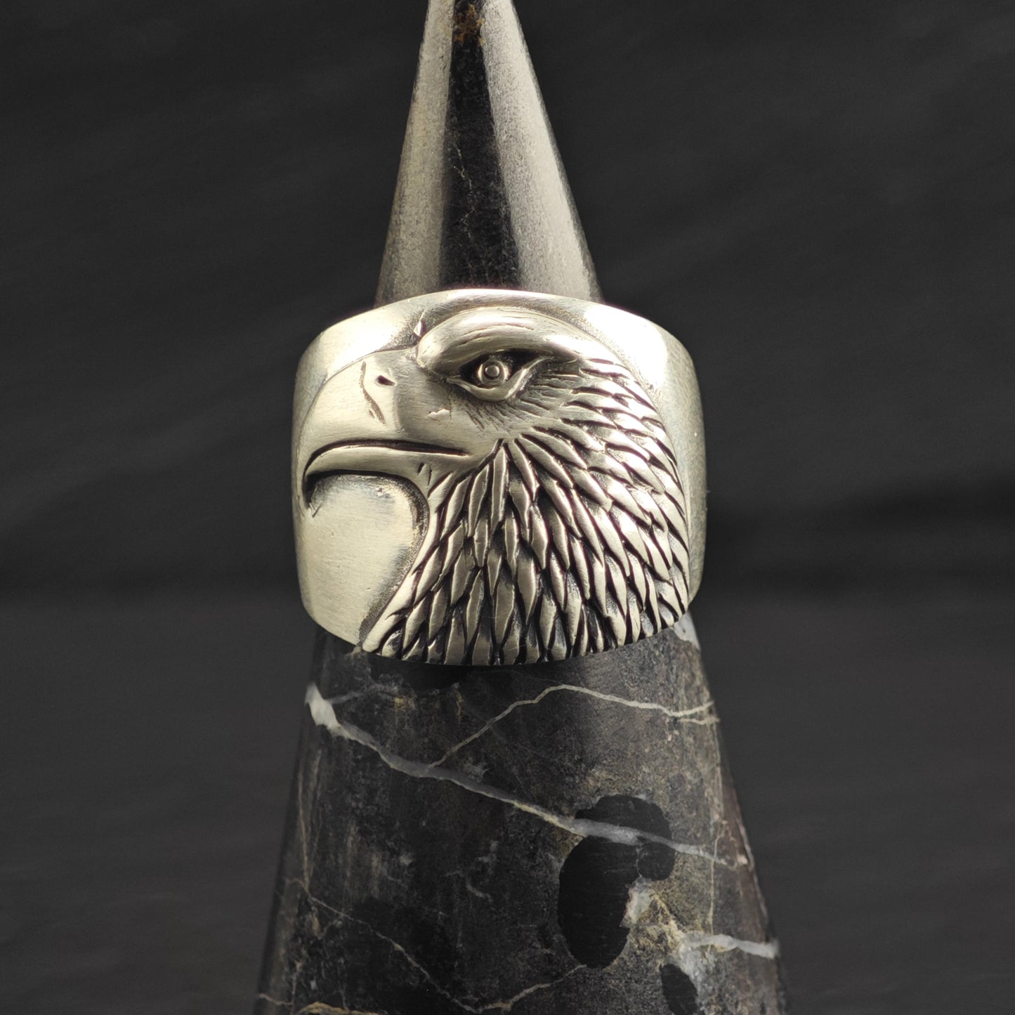 Eagle Head Biker Sterling Silver Ring Sz 10 1/2 R6750