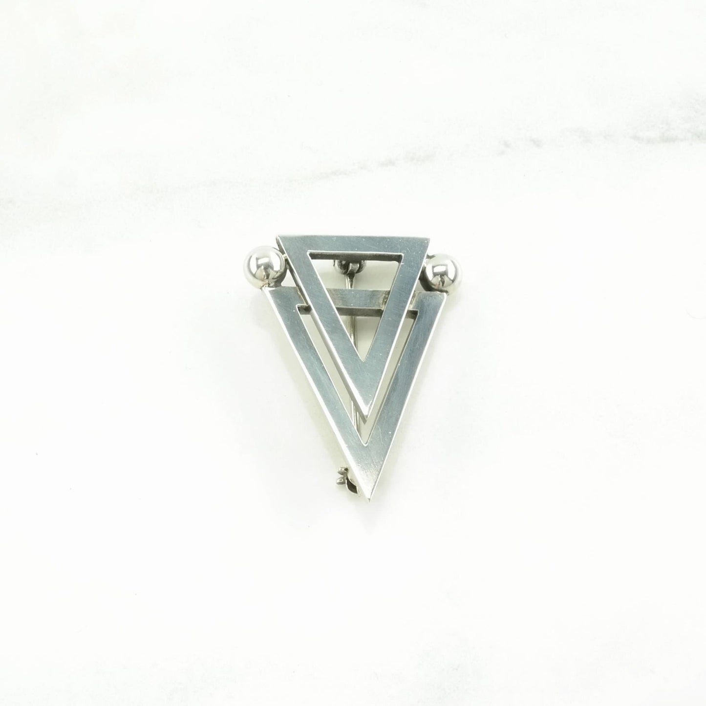 Rare Georg Jensen Sterling Silver Brooch Modernist, 57 Triangle