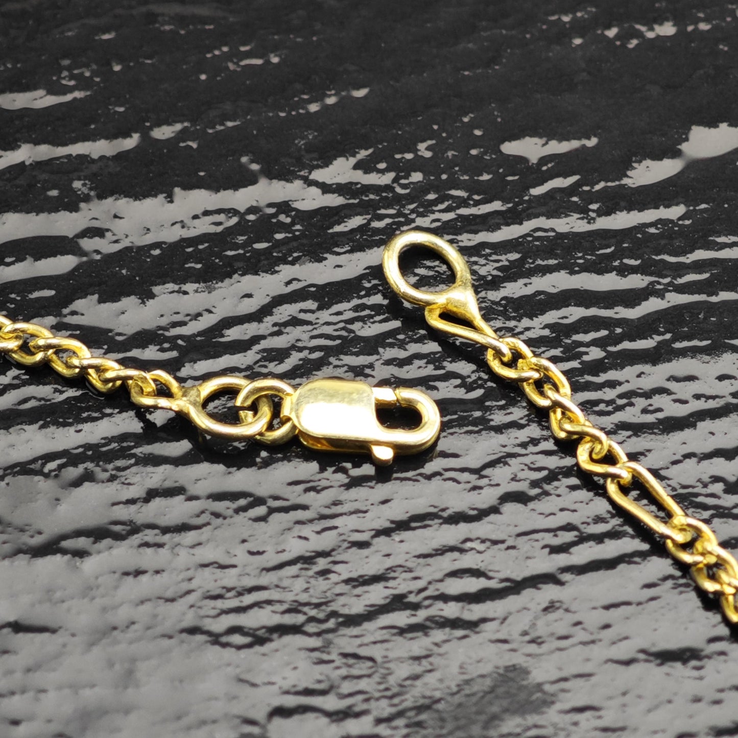 Figaro Gold Plated Chain Sterling Silver Necklace N2750