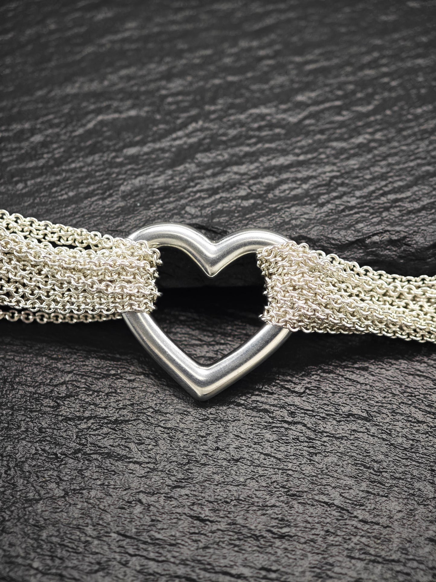 Tiffany Heart Mesh, Toggle Choker Necklace Sterling Silver