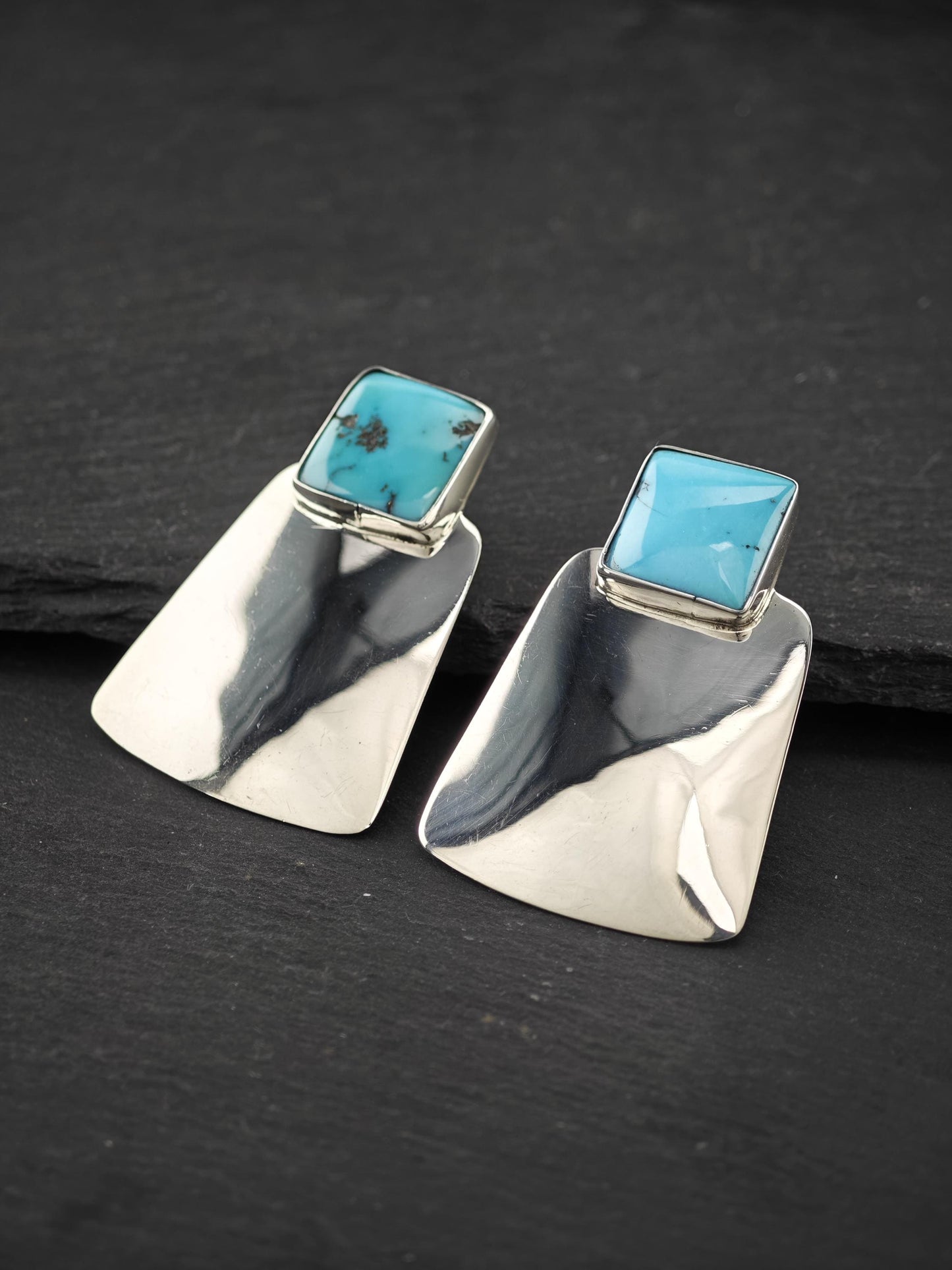 Vintage Native American Stud Earrings Sterling Silver