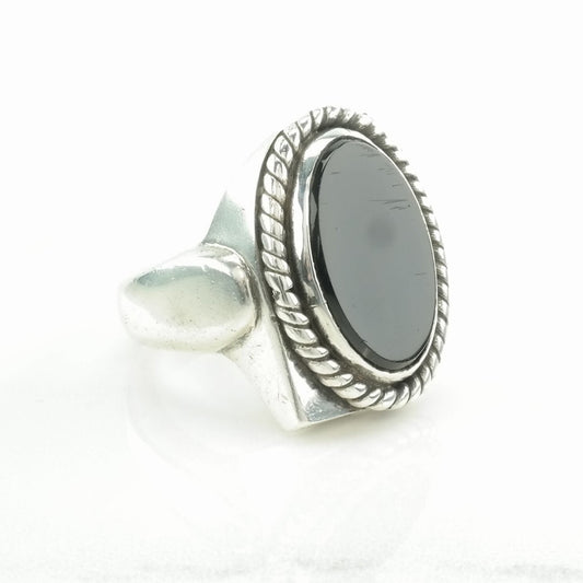 Andreas Beckmann Silver Ring Onyx Large Sterling Black Size 10