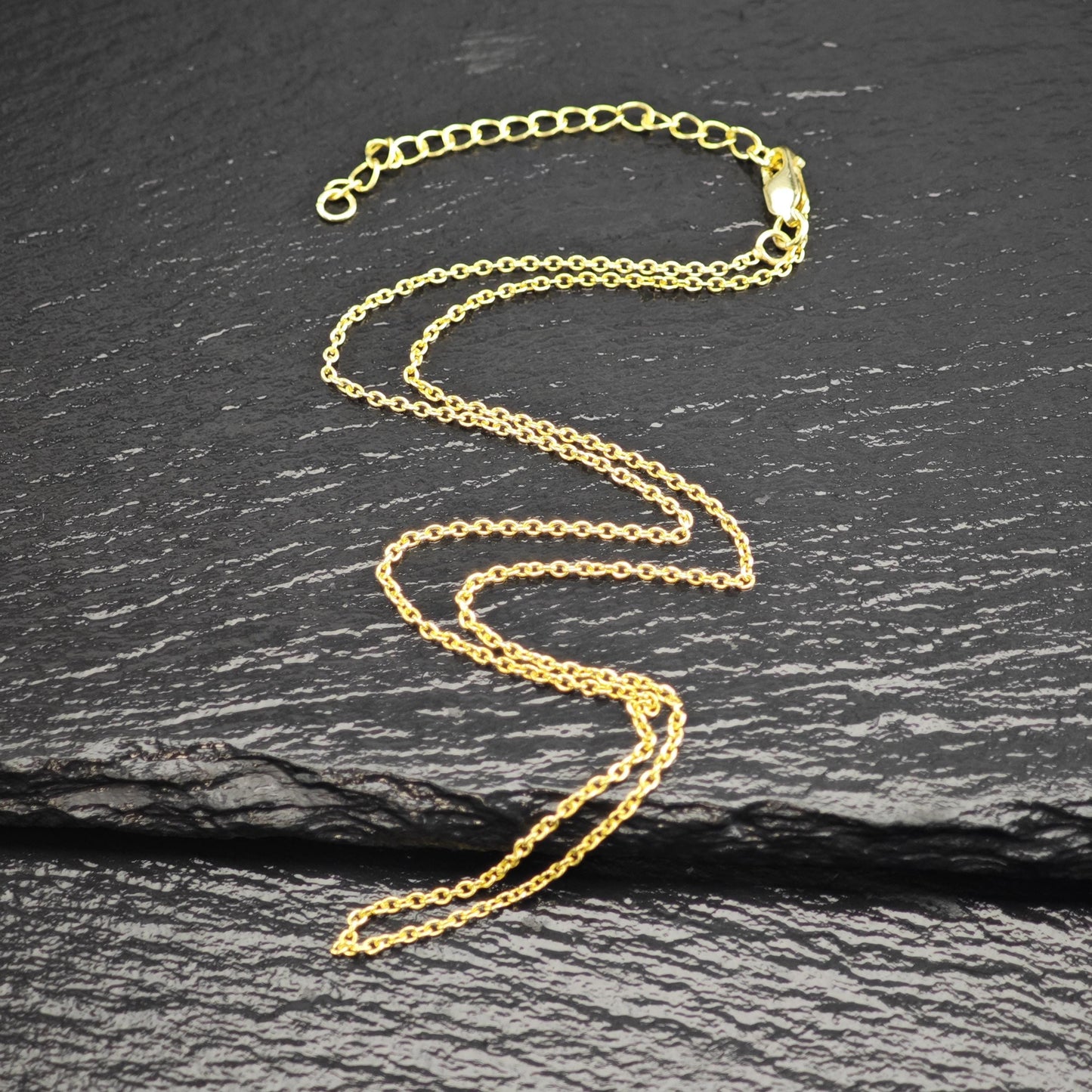 Gold Plated Adjustable Link Chain Sterling Silver Necklace N2758