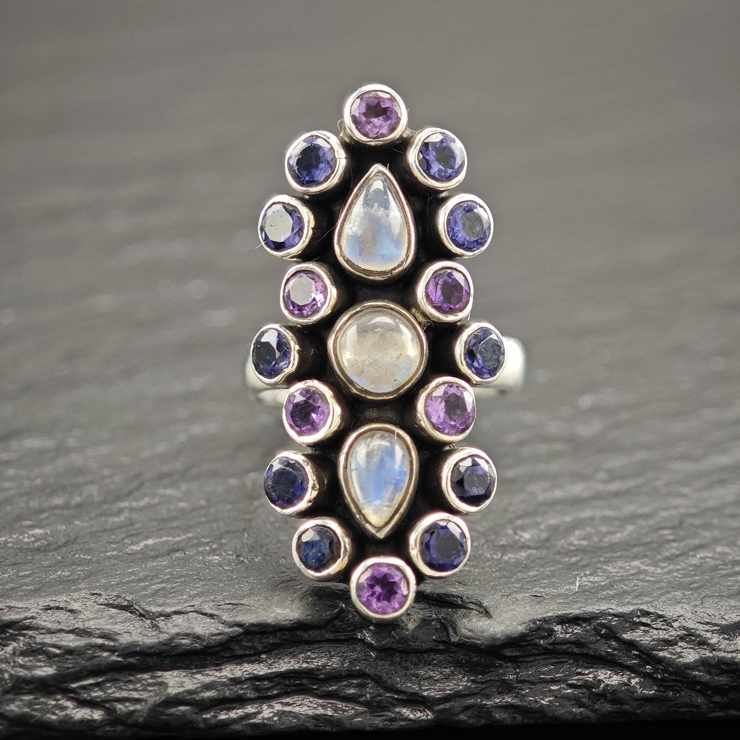 Nicky Butler Moonstone, Amethyst Ring Sterling Silver R5816