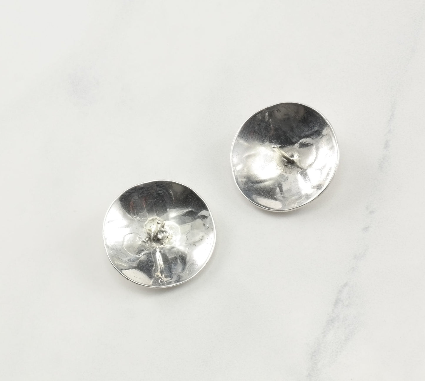 Modernist Sterling Silver Southwest Circular Earrings