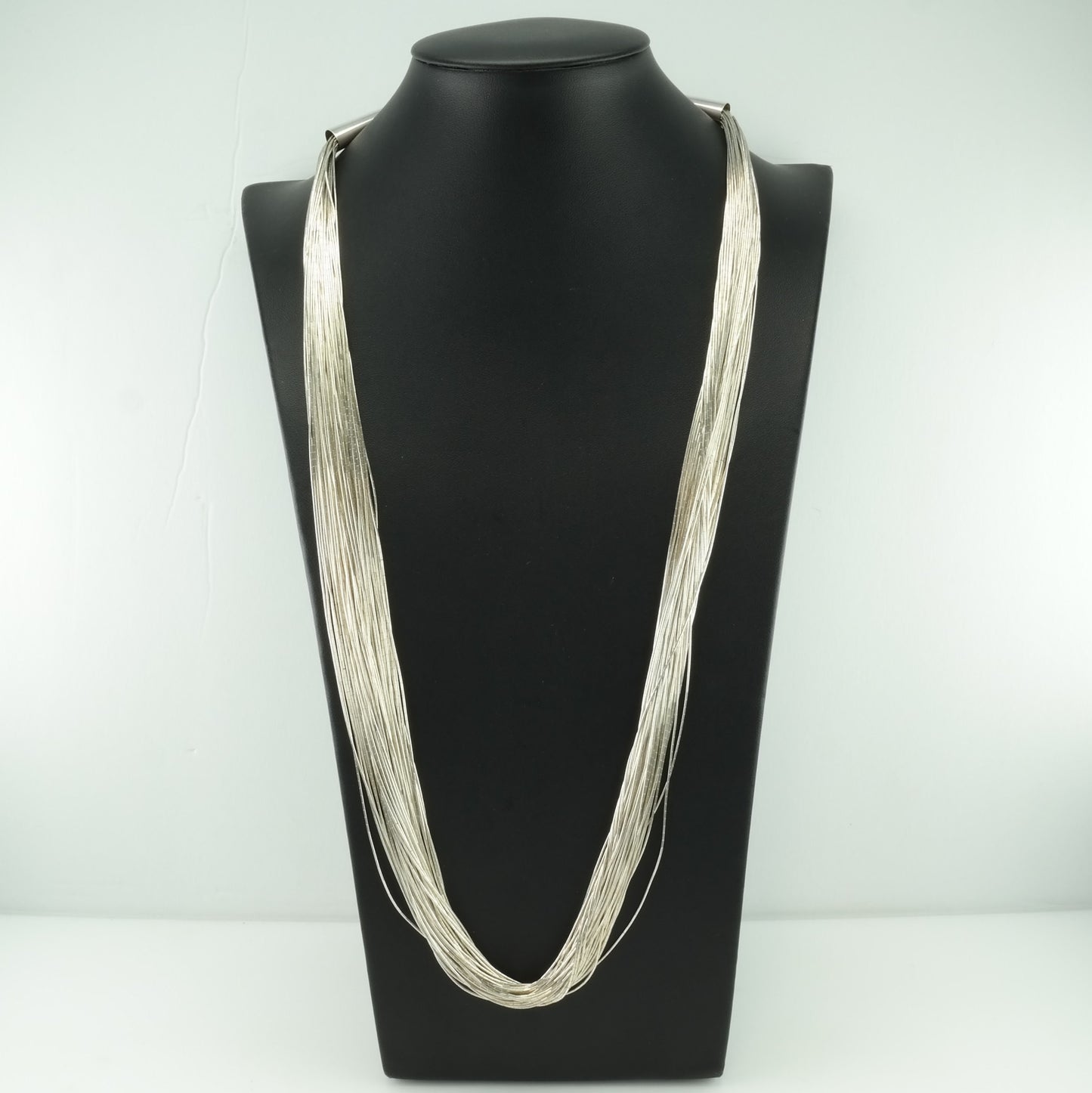 Native American Sterling Silver Liquid Silver 50 Strand Necklace