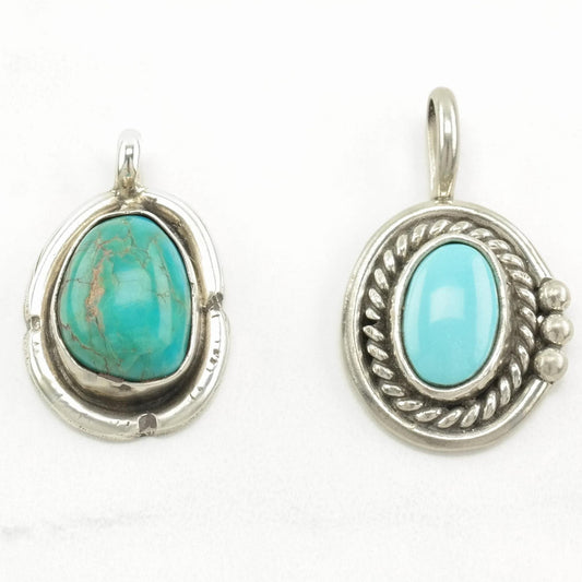 Vintage Native American Turquoise Sterling Silver Pendant