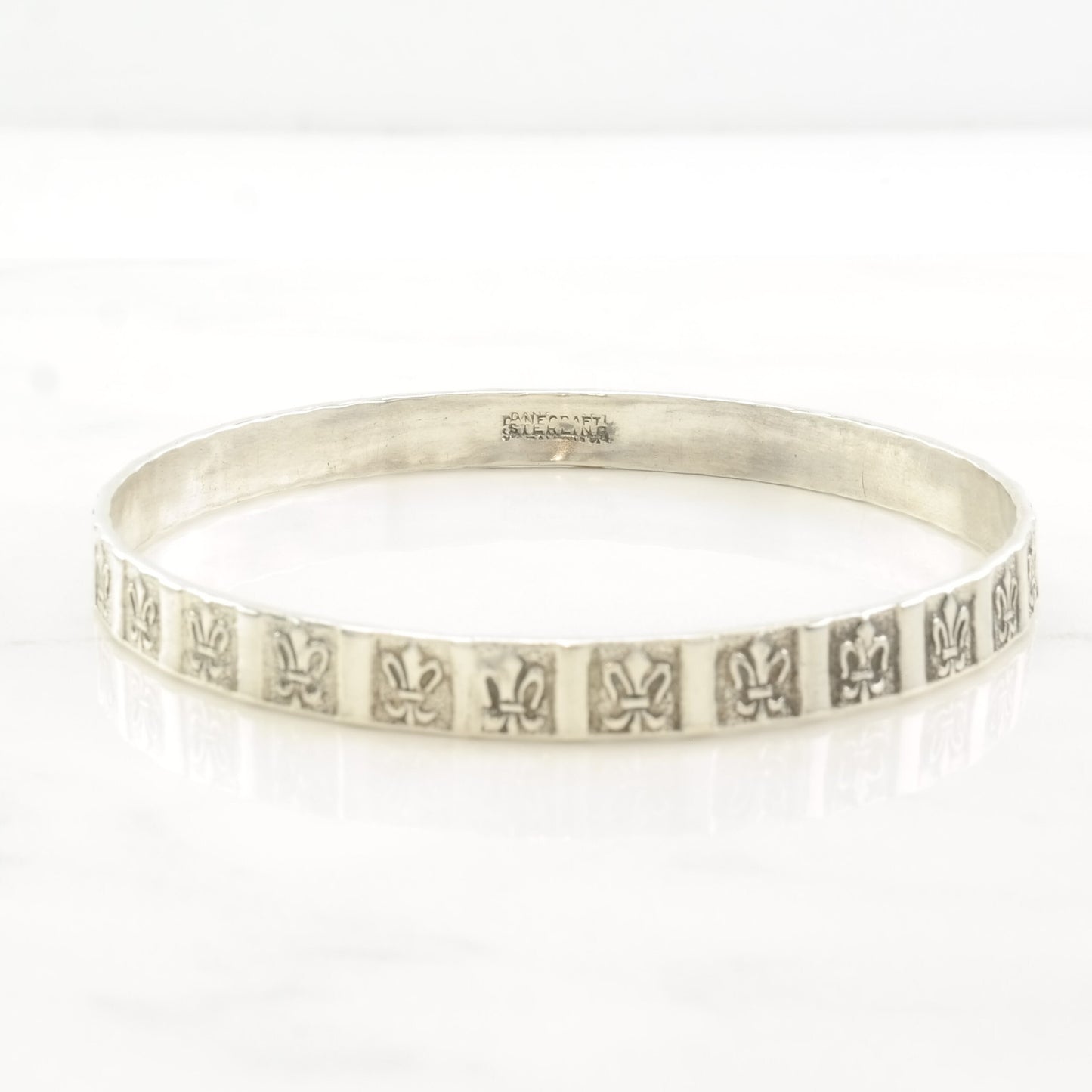 Danecraft Sterling Silver Bangle Bracelet Fleur De Lis