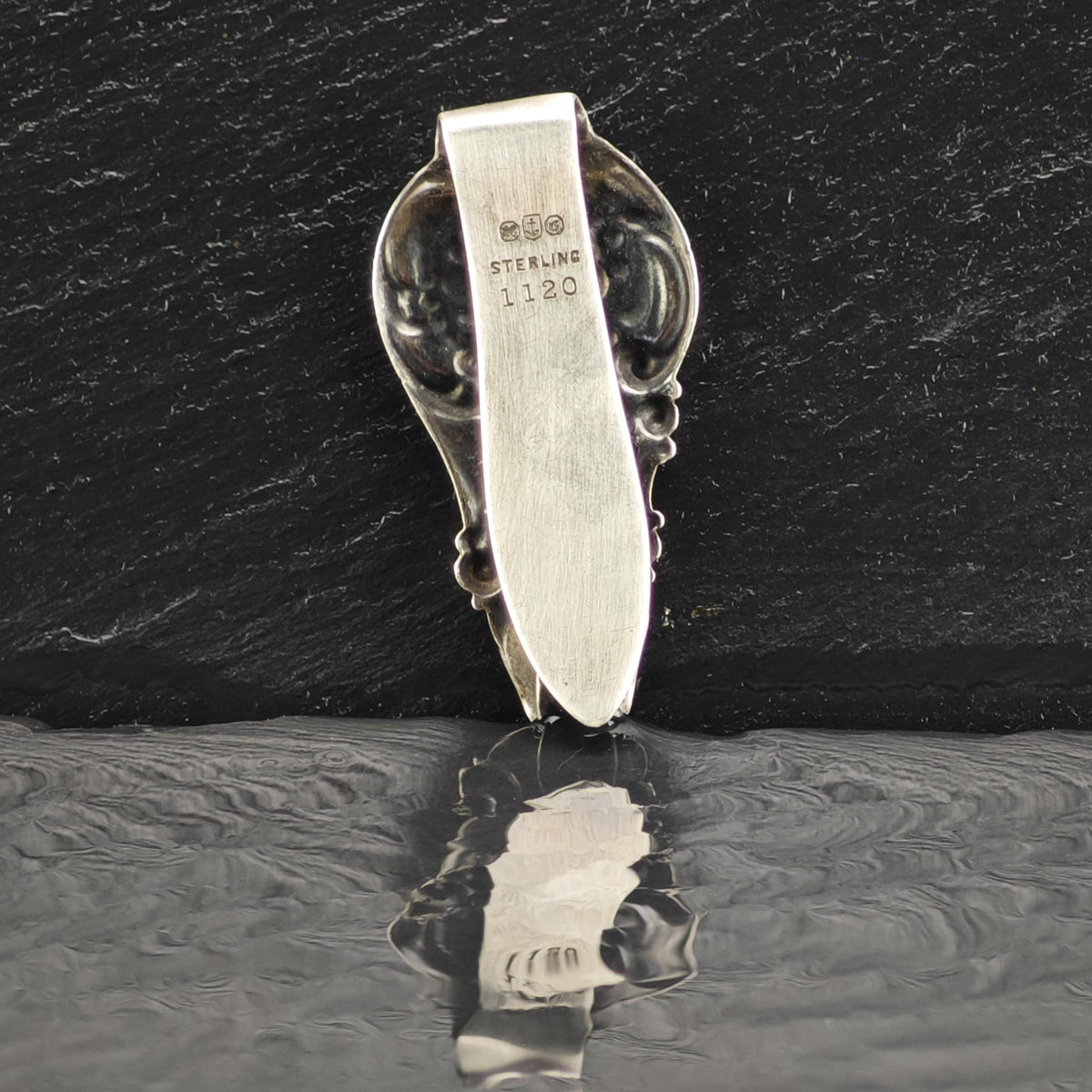 Art Nouveau Repousse Money Clip or Tie Clip Sterling Silver MISC0411