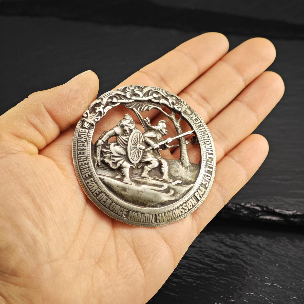 Viking Warrior Silver 830 Brooch Sterling Silver B2240