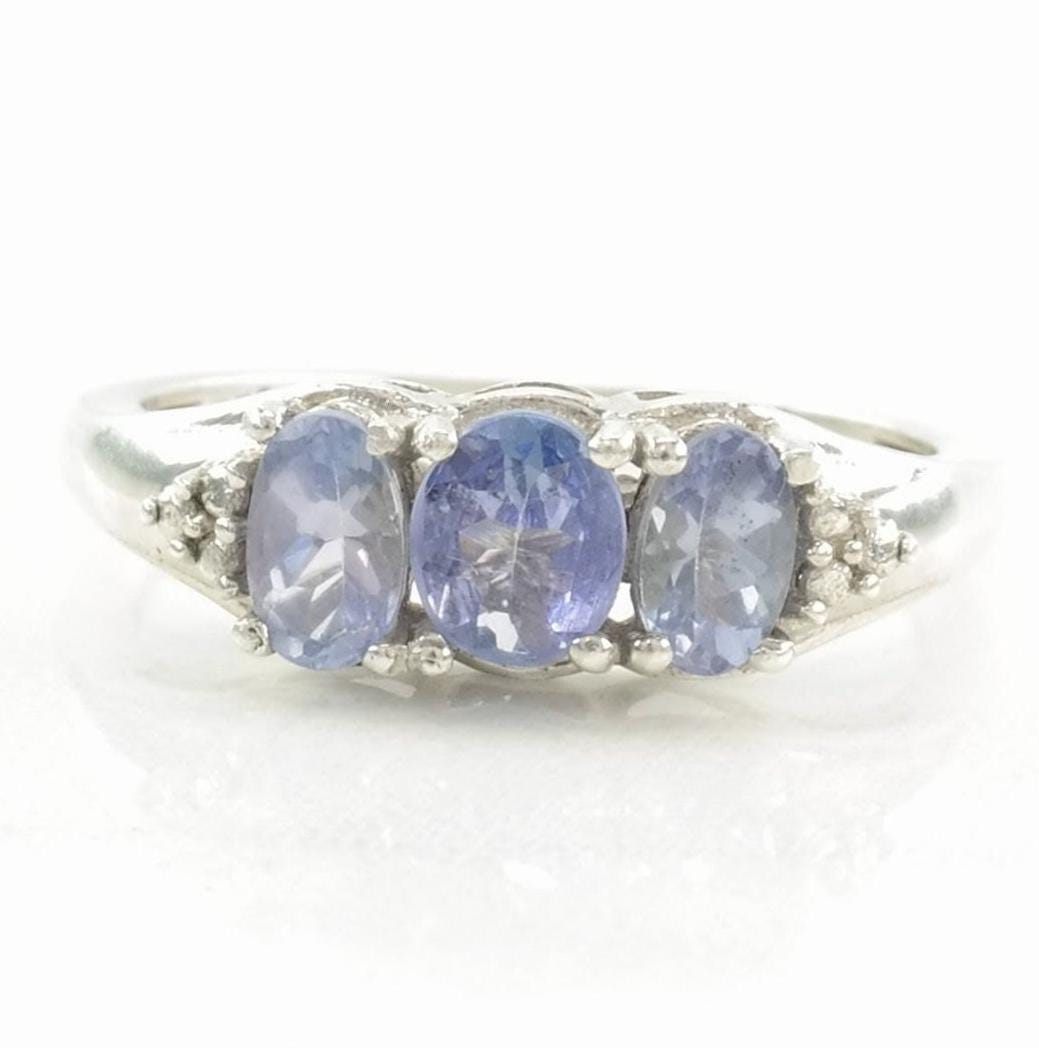 Vintage Sterling Silver Ring Tanzanite Lavender Size 5