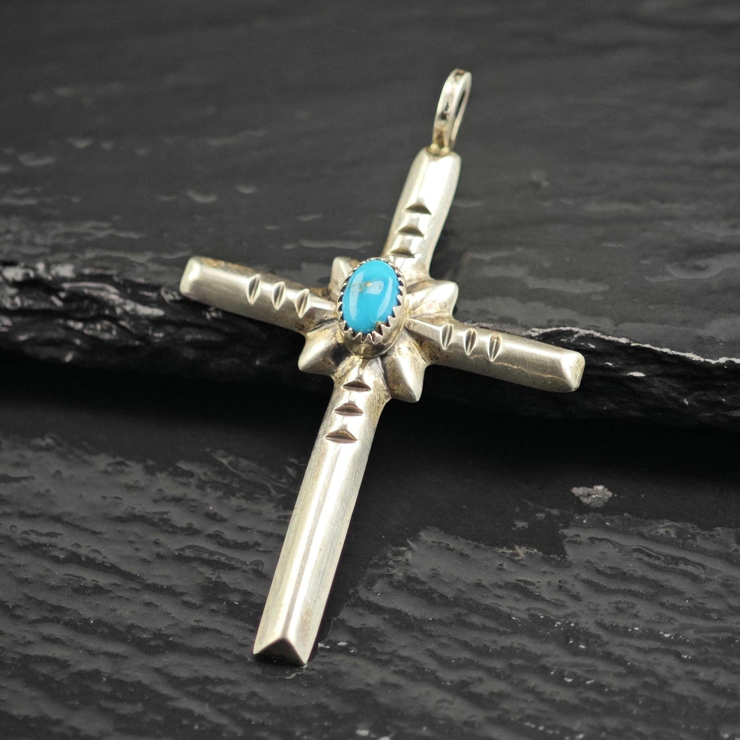 SW Turquoise Cross Pendant Sterling Silver P3073