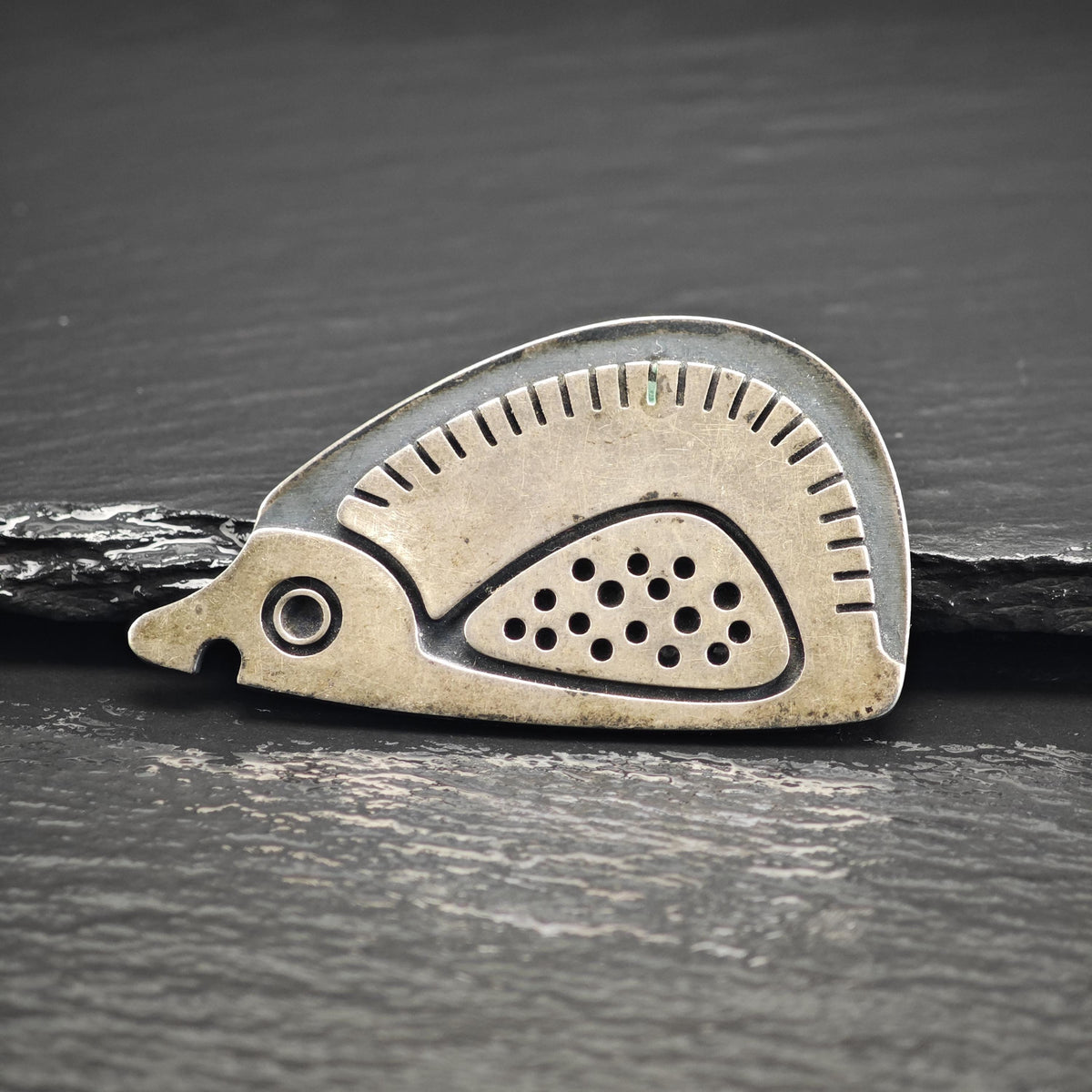 Jay Tuttle MCM Hedgehog Sterling Silver Brooch B2259