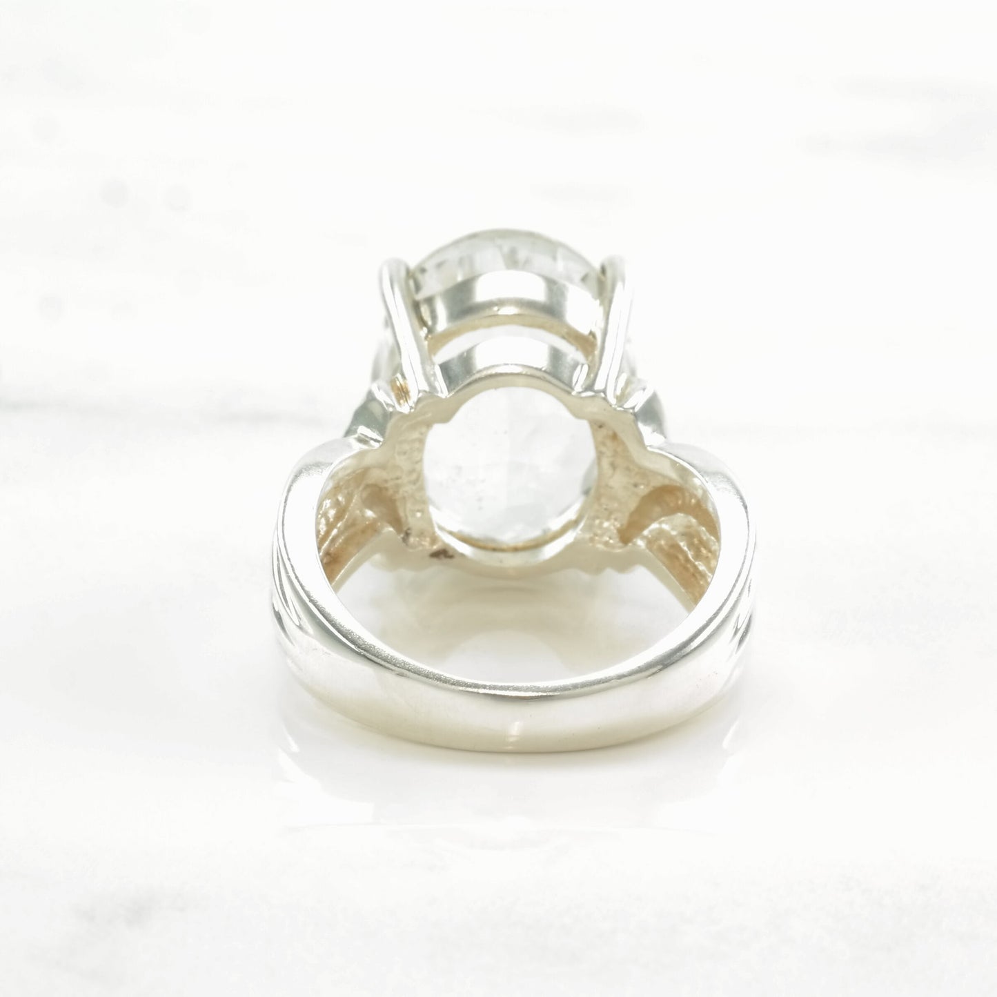 Sterling Silver Ring White Topaz Size 6