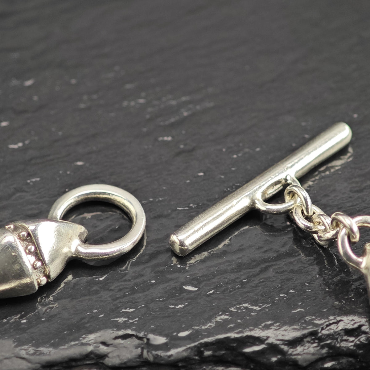 Polished Lisa Jenks Modernist Link Sterling Silver Bracelet Sz 7" BR3163