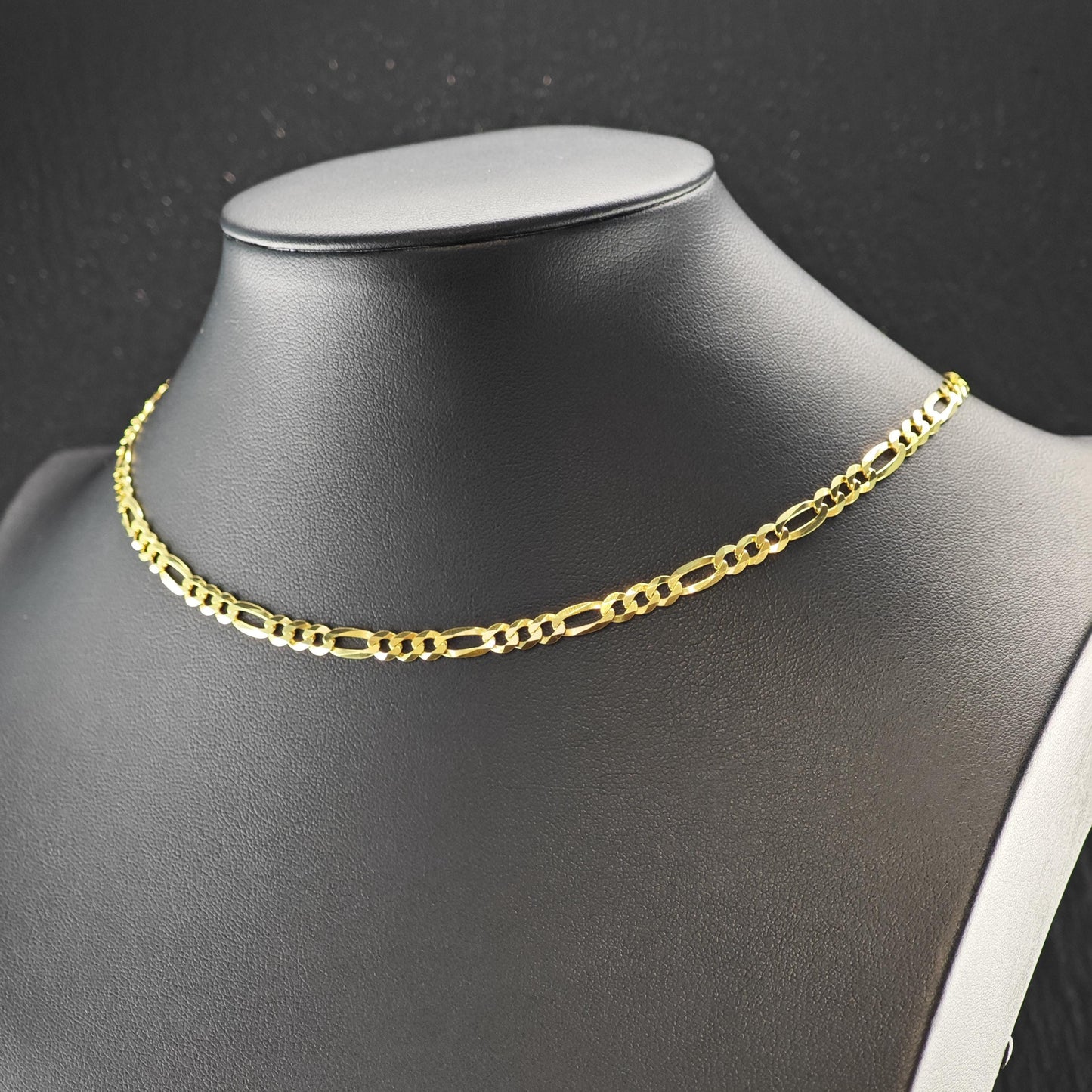 Sterling Silver Gold Plated 4.5mm Figaro Chain Necklace 24" N2654